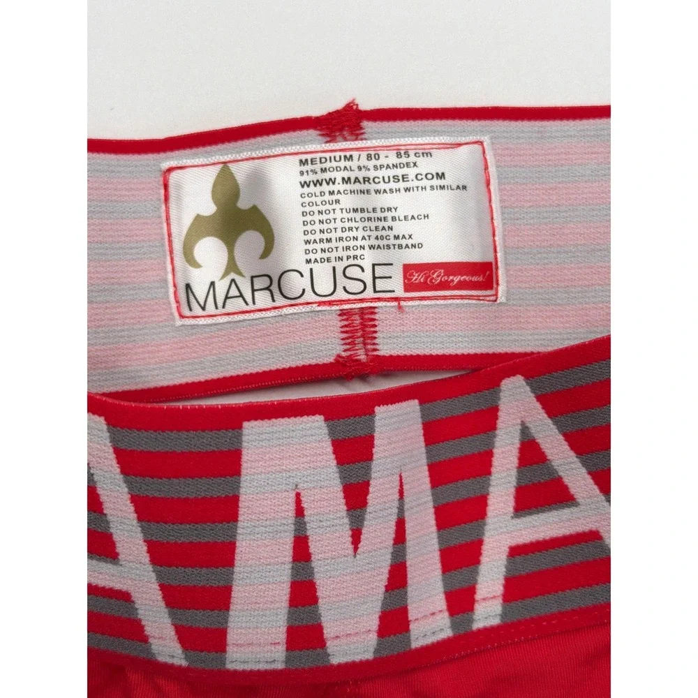 Marcuse Mens‎ Brighten Jock Red Modal Blend Logo Waistband Jockstrap Size Medium